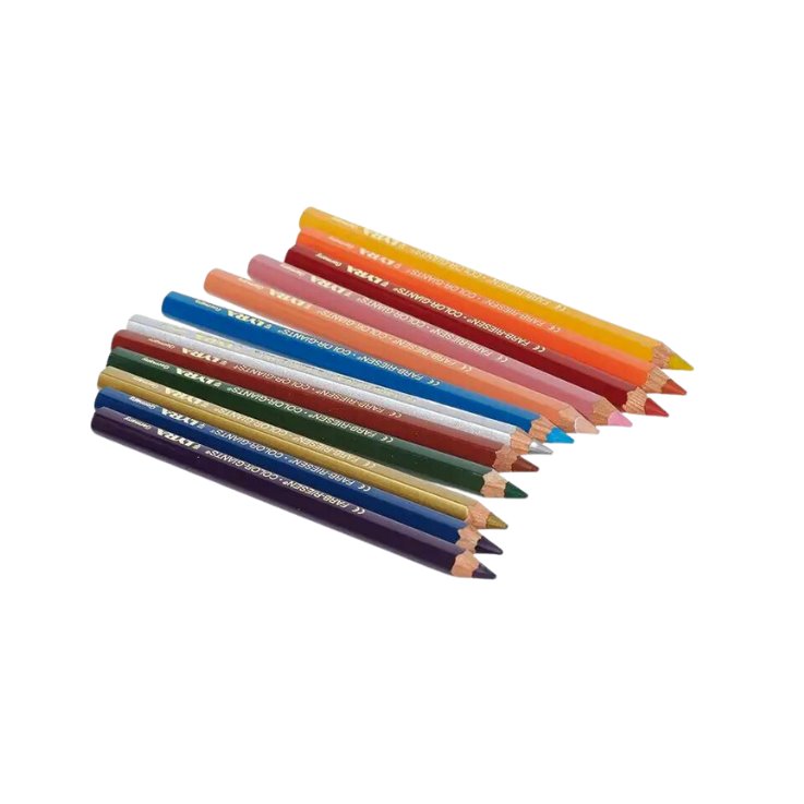 Lyra Color Giant Colored Pencils, 6.25mm, Lacquered, 12 Colors